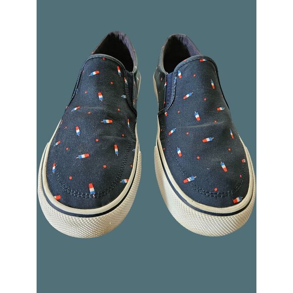 Sperry x Popsicle Striper TG Firecracker Ice Cream Slip On Shoes Mens 9 - Picture 1 of 10